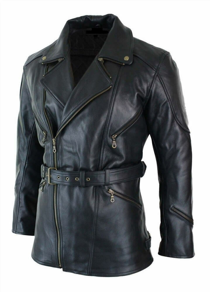 Black Belted Sheep Hide Leather Jacket Zing Apparel