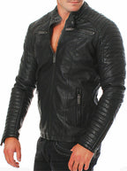Sheep Hide Motorcycle Leather Men, Black Zing Apparel