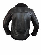 Classic Black Aviator Shearling Jacket With Fur Zing Apparel