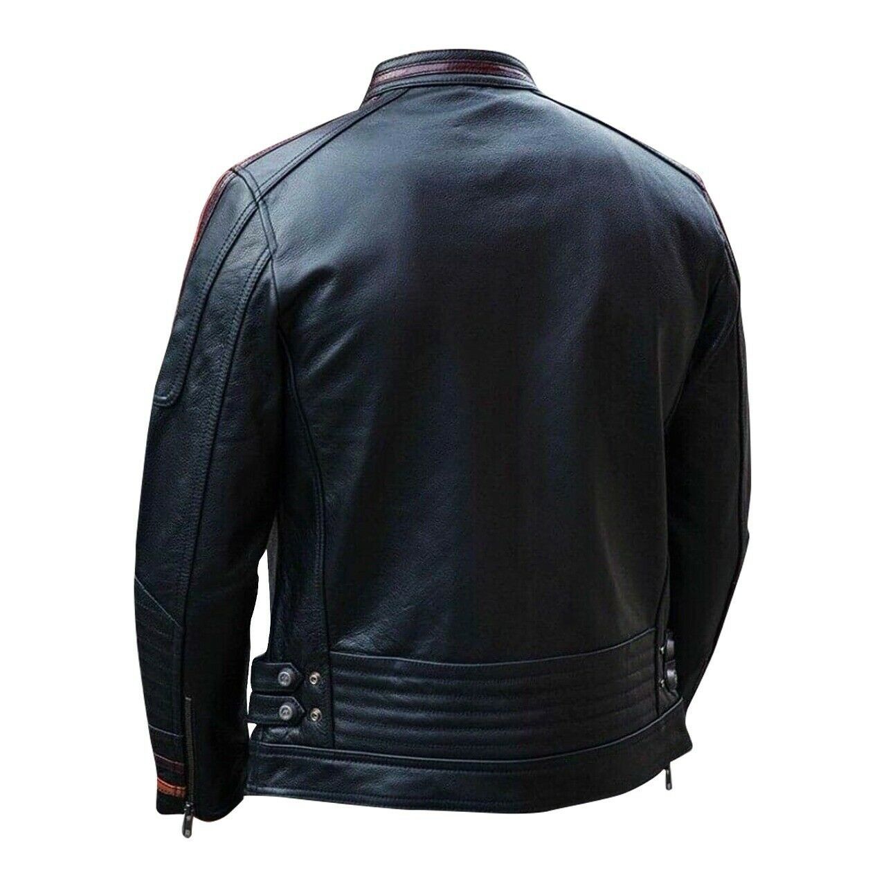 Rivet Antique Leather Jacket Men, Black Zing Apparel