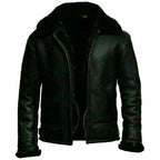 Pilot Aviator Bomber Jacket Men, Black Zing Apparel