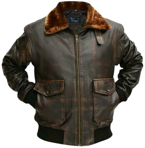G-1 Aviator Distressed Brown Leather Jacket Zing Apparel