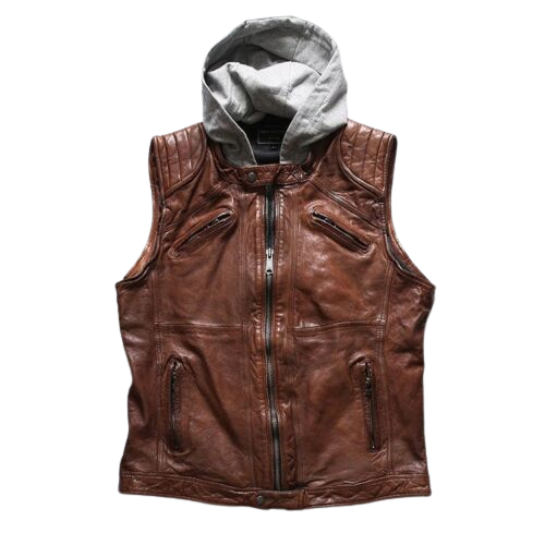Japanese Retro Leather Vest Men Black Zing Apparel
