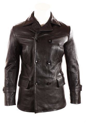German Vintage Leather Blazer Men, Black Zing Apparel