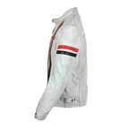 Genuine Leather Biker Jacket Men, White Zing Apparel