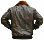 G-1 Aviator Distresses Leather Jacket, Brown Zing Apparel