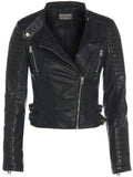 Moto Asymmetrical Biker Jacket Women, Black Zing Apparel