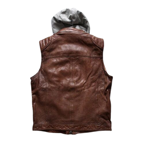 Japanese Retro Leather Vest Men Black Zing Apparel