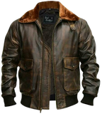 G-1 Aviator Distressed Brown Leather Jacket Zing Apparel