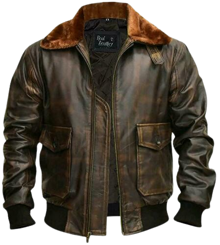 G-1 Aviator Distressed Brown Leather Jacket Zing Apparel