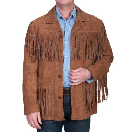 Frontier Brown Fringe Suede Leather Jacket Zing Apparel