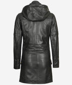Women Long Coat - Real Leather Zip Up Zing Apparel