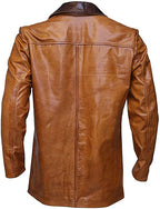 Western Tan Leather Blazer Men, Brown Zing Apparel