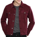 Men’s Casual Denim Burgundy Jacket Zing Apparel