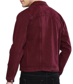 Men’s Casual Denim Burgundy Jacket Zing Apparel
