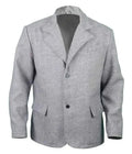Mens Grey Wool Blend Single Breasted Blazer Zing Apparel
