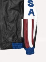 American Flag Vintage Leather Jacket For Men Zing Apparel