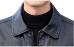 Tall Leather Biker Jacket Men, Black Zing Apparel