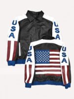 American Flag Vintage Leather Jacket For Men Zing Apparel