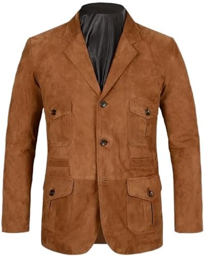 Soft Caramel Suede Leather Blazer, Brown Zing Apparel