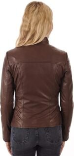 ROXA Trendy Women's Zip Up Genuine Biker Jacket Zing Apparel