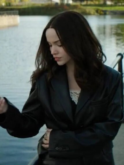 56 Days S01 Dove Cameron Black Leather Blazer