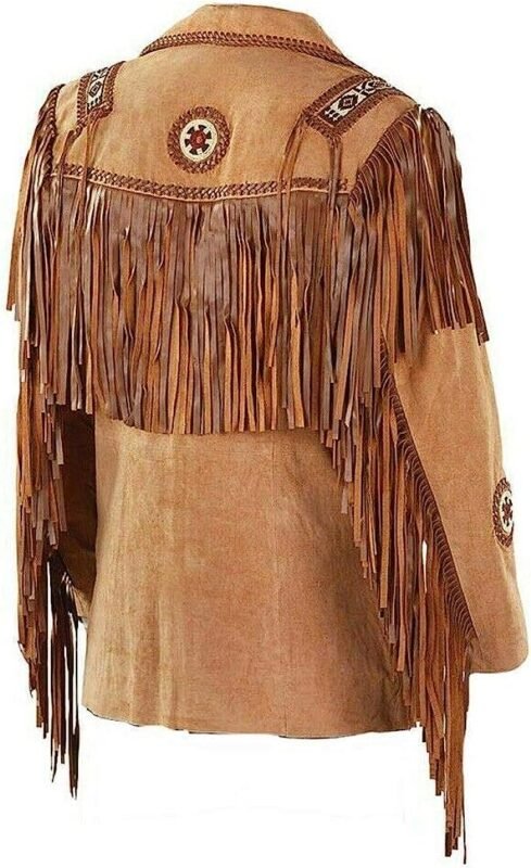 Cowboy Western Fringe Suede Jacket, Brown Zing Apparel