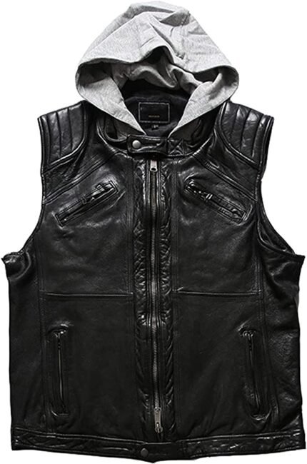 Japanese Retro Leather Vest Men Black Zing Apparel