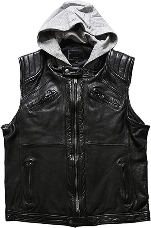 Japanese Retro Leather Vest Men Black Zing Apparel