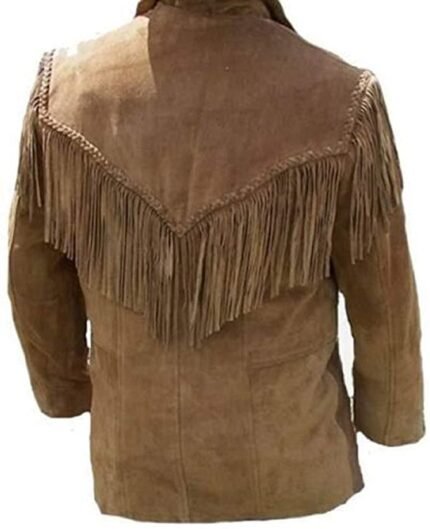 Men Brown Suede Western Leather Jacket Zing Apparel
