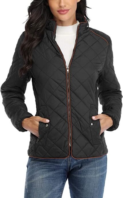 Quilted Light Weight Puffer Jacket, Black Zing Apparel