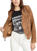 Zipper Suede Jacket Women, Brown Zing Apparel