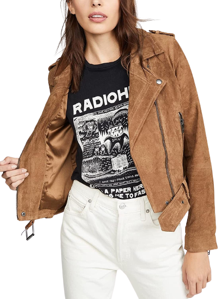 Zipper Suede Jacket Women, Brown Zing Apparel