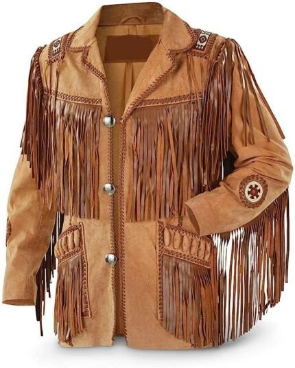 Cowboy Western Fringe Suede Jacket, Brown Zing Apparel