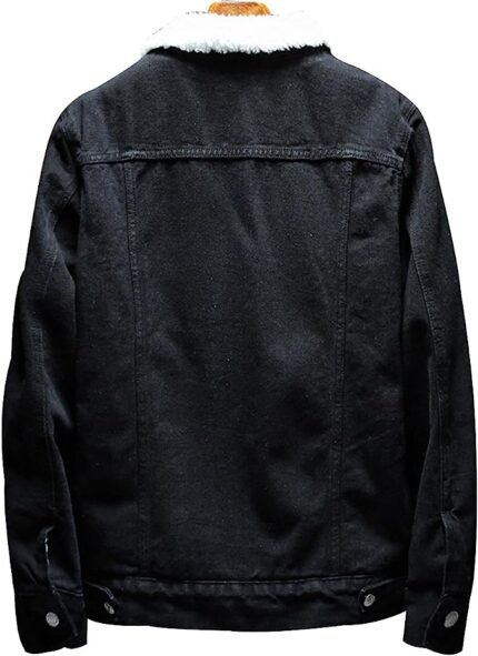 Full Fur Denim Jacket Men, Black Zing Apparel