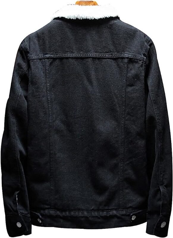 Full Fur Denim Jacket Men, Black Zing Apparel