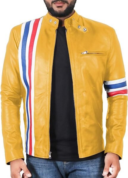 Men’s Cowhide Leather Bikers Jacket Zing Apparel