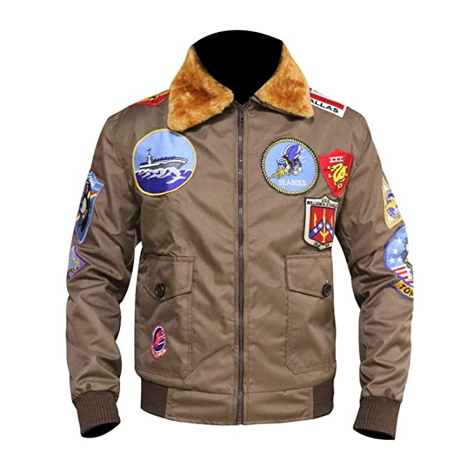 71QG_5f6yKL._UX679_d83dc500-ffc7-48ef-bf1d-10f53c69acd9 Tom Cruise Jet Fighter Men Brown Bomber Jacket Zing Apparel