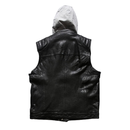 Japanese Retro Leather Vest Men Black Zing Apparel