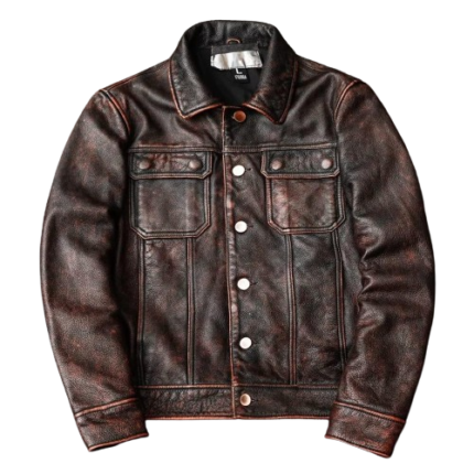 Men's Leather Faux Leather Biker Jacket Zing Apparel
