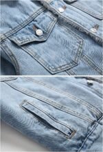 Windbreaker Cotton Denim Trucker Jacket, Pockets