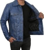Vintage Trucker Biker Jacket Men, Multi Zing Apparel
