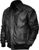 leather aviator bomber jacket
