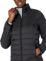 Womens Puffer Jacket Long Sleeve, Black Zing Apparel
