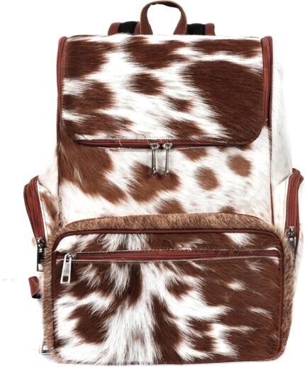 Cowhide With Hair Print Diaper Travel Backpack Zing Apparel
