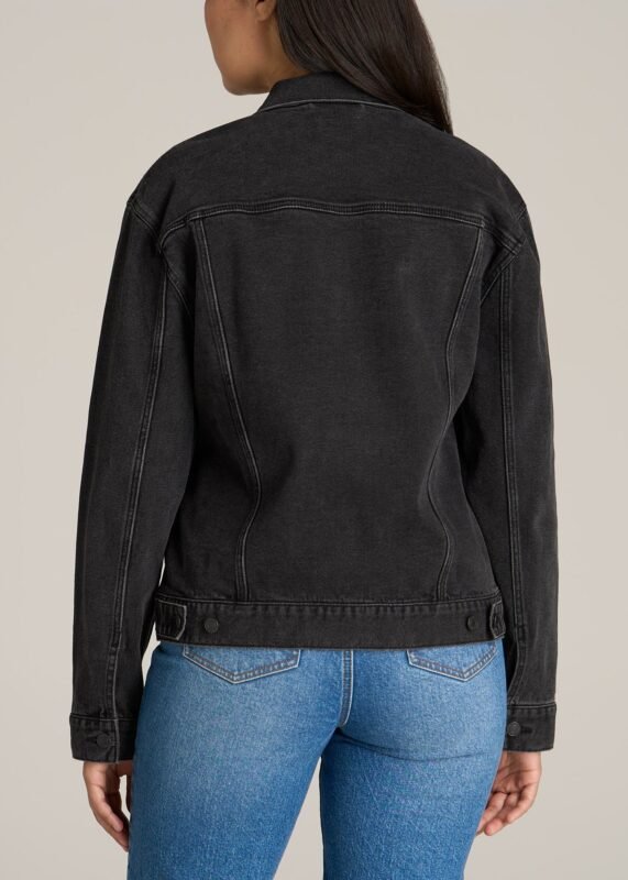 Black Denim Jacket Women, Stone Wash Zing Apparel