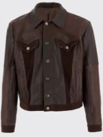 American Idol S23 Luke Bryan Brown Leather Trucker Jacket - Image 2