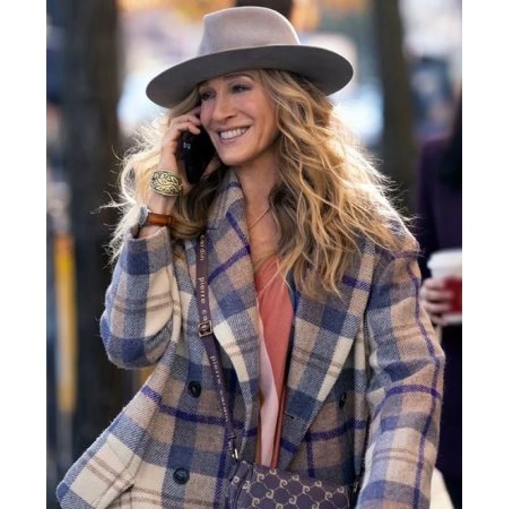 And-Just-Like-That-S02-Carrie-Bradshaw-Plaid-Coat_89ffcc17-8da1-41c9-bd6b-5b8f7263f1ce And Just Like That S02 Carrie Bradshaw Plaid Coat - Image 1