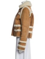 Asymmetrical Zip Fastening Shearling Jacket For Sale