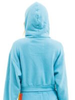Aviator Nation Hoodie Blue Zip Women Back